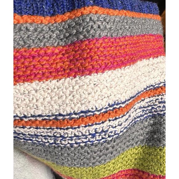 Habitat Oversized Rustic Stripes Chunky Cardigan Sweater Women Sz S Art to Wear - Picture 13 of 16